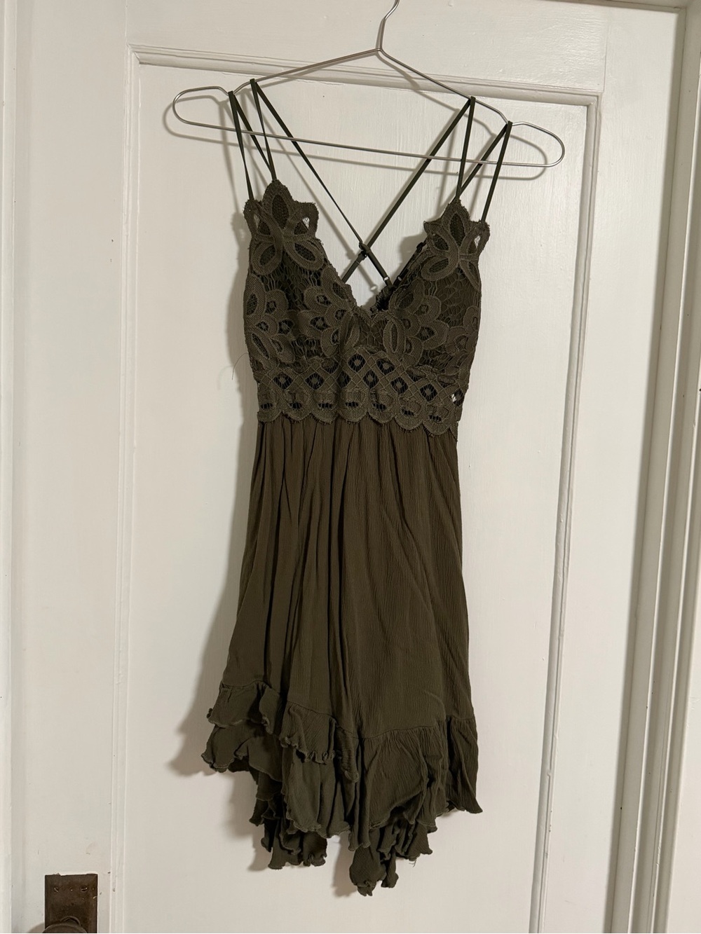 Wishlist Olive Crochet Bodice Mini Dress